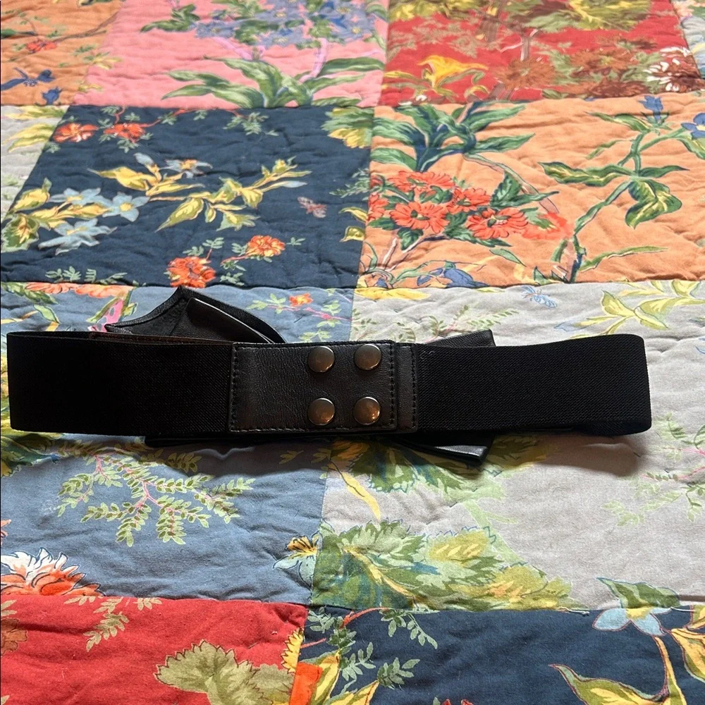 Elegant Leather Black Bow Belt